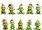10 adornos de Navidad para decoración de árbol, acrílico lindo divertido muñeco verde colgantes de Navidad para día festivo, árbol de Navidad, fiesta, decoración del hogar