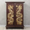Oriental Galerie B-Ware Flurschrank Kommode Anrichte Barschrank Drachen Motiv Rattan 90cm Braun Gold