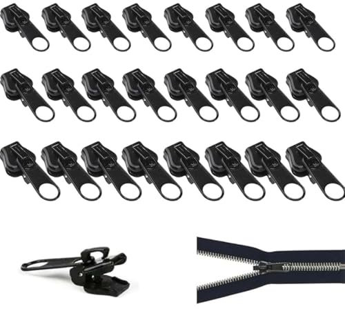 24 Pièces Curseur Fermeture Eclair, Reparation Fermeture Eclair, Remplacement Instantané Universel Curseur Fermeture Eclair pour Vestes,Manteaux,Valises Détachables Faciles à Utiliser,fermeture eclair
