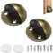 2 PCS Self Adhesive Door Stoppers Bronze Polished Half Moon Door Stop Stainless Steel Oval Door Stoper with Screws and Glues for Hard Floor Glass Door Home Office Use