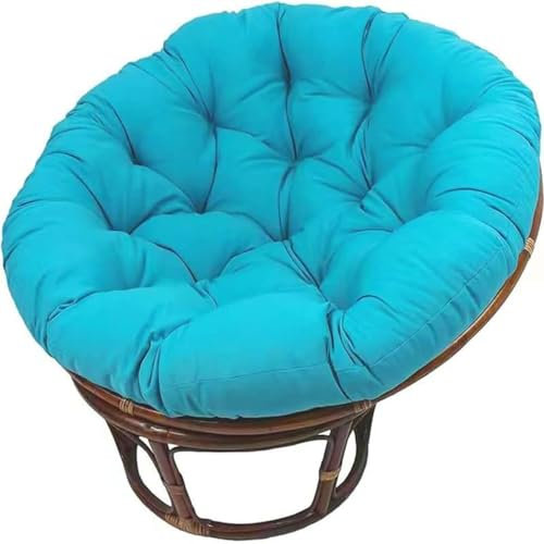 MSNCS Rundes Papasansessel Kissen Sitzkissen Hängesessel Outdoor/Indoor Bodenkissen Kissen für Schwenksessel, Korbsessel Outdoor Gartenmöbel Sitzauflage Auflage(Blau,120x120cm)