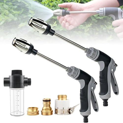 Hochdruckdüse für Gartenschlauch, TurboWasher für Gartenschlauch, Multi Reinigungsspritze Hochdruckreiniger Pistole/Düse/Spritze, für Garten Bewässerung, Autowaschanlagen (B-2pcs)