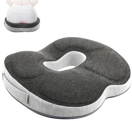 PORFOYO Orthopädisches Sitzkissen, Hämorrhoiden Sitzkissen, Orthopädisches Donut-Kissen aus Memory-Schaum, Orthopädischer Sitzring für Büro, Auto und Rollstuhl