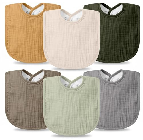VOMARHUG Lätzchen Baby Musselin Halstuch Baby Weiche Verstellbare Quadratische Sabberlätzchen für Unisex Mädchen & Jungen