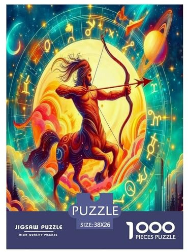 Schützen Puzzles Perfekt Für Spieleabende Wunderschönes Dekoration 1000 Teile Anspruchsvolles Zwölf Sternzeichen Puzzle Für Erwachsene Und Kinder 38x26cm/1000pcs