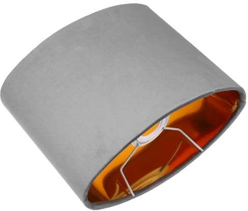 Ovale Lampenschirm Ersatzabdeckung aus Stoff und Eisen für Tischlampen | Dekorativ und Vintage, mit Weicher Lichtwirkung, Robust Gebaut, Passend für E27 und E14