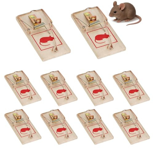 Sekfpnk 10 Pièges à Souris en Bois, pièges à Souris à Ressort Haute efficacité, réutilisables, Tapette à Souris en Bois pour contrôler efficacement Les infestations de rongeurs