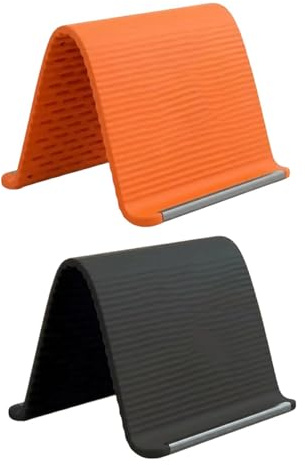 Generico Supporto telefono portatile pieghevole in silicone | 2PC Porta cellulare per aereo | Support cellulare portatile pieghevole e flessibile | Supporto monitor antiscivolo Accessoris scrivania