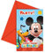 Procos 81513 - Einladungen Playful Mickey, 6 Stück mit Umschlag, Größe 14,5 x 9,5 cm, Kinder-Geburtstag, Mottoparty, Karneval