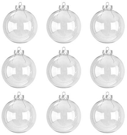 Clear Plastic Fillable Baubles - 20 Pack 8cm - Shatterproof, Decorate, To Fill, Crafts, Christmas