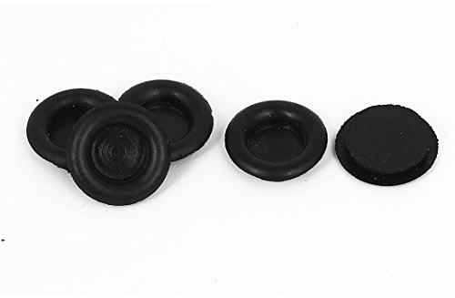 sourcing map 5pcs Black Rubber Closed Blind Blanking Hole Wire Cable Grommets 14mm