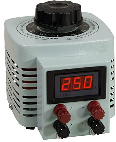 McPower Ringkern-Stelltrafo | V-2000 LED Anzeige | Regeltrafo Ring Trafo regelbar 0-250V, 2A, 500 Watt, NICHT galvanisch getrennt, Regeltrafo Stellkopf