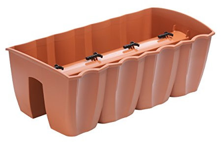 Blumenkasten Balkonkasten Geländerkasten Blumentopf Balkontopf 3 Farben 58cm von rg-vertrieb (Terrakotta)