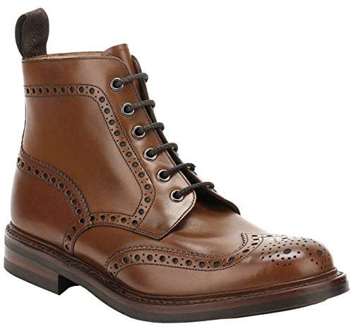 Loake Bedale Leder Stiefel Schuh Boot Rahmengenähte Budapester Dunkel Braun