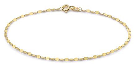 CARISSIMA Women's 9 ct Yellow Gold Sparkle Forzatina Chain Bracelet of Length 18.5 cm/7.25 Inch