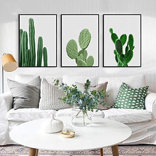 DTKY Quadri su Tela Stampe su Canvas Pittura su Tela Cactus Decorazione da Parete la Decorazione del Soggiorno, Personalizzabili 50x70cmx3pcs(Senza Cornice)