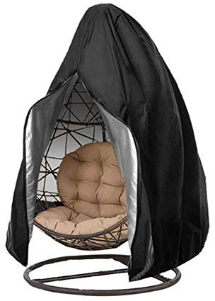 Schutzhülle für Hollywoodschaukel, Wasserdicht Staub UV-beständig 210D Oxford Tuch Cocoon Egg Chair Cover Rattan Wicker Schaukelsitz Stuhl Abdeckung,Schwarz,230 * 200CM