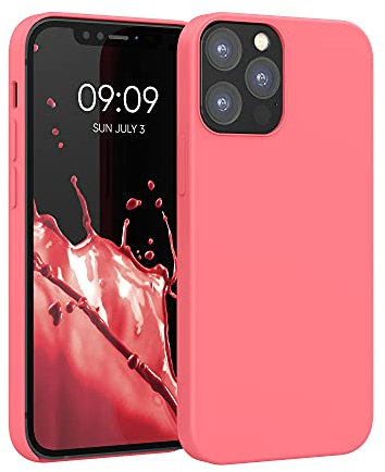 kwmobile Case Compatible with Apple iPhone 12 / iPhone 12 Pro Case - TPU Silicone Phone Cover with Soft Finish - Neon Coral