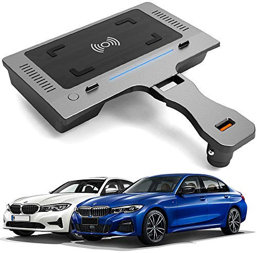 Braveking1 Upgrade Kabelloses Ladegerät Auto für BMW 3 Series G20 G28 2020 2021 Center Console-Zubehörfeld, 15W Wireless Schnell-ladegerät mit QC3.0 USB für iPhone 12/11/XS/X/8, Samsung S20/S10/S9/S8