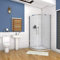 185 cm Box doccia Semicircolare Apertura Scorrevole Vetro Temperato 5 mm Trasparente Ingresso Centrale 90x90 cm