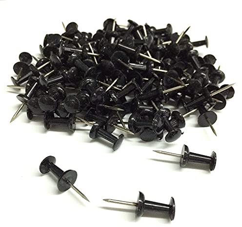 100 pièces en plastique noir punaises bureau reliure panneau de liège sécurité épingle de couleur grosse tête épingles à aiguilles Utile