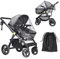 LIHAO Zanzariera Universale per Passeggino, Zanzariera Passeggino Culle Carrozzine Protegge Bambini dalle Zanzare, dagli Insetti e Antiraggi UV - Nero
