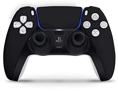 Skins4u Skins Folie Design Aufkleber kompatibel mit Sony PlayStation 5 Controller PS5 DualSense Skin Schutz Cover Solid State Black