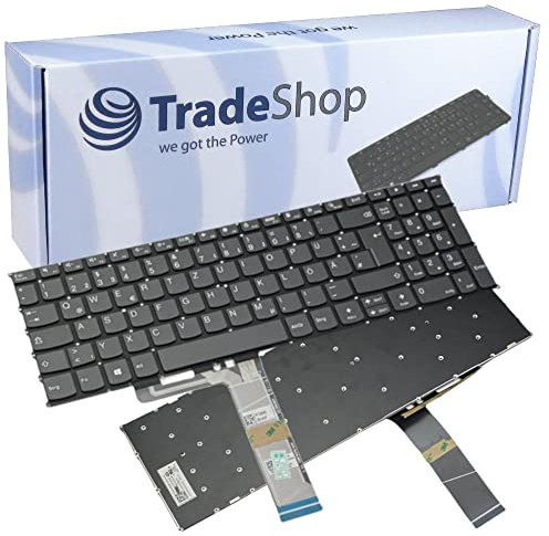 Trade-Shop Original Laptop Notebook Tastatur Keyboard Grau Deutsch QWERTZ für Lenovo IdeaPad Flex 5-15IIL05, Air 15 2020 2021 / ohne Rahmen