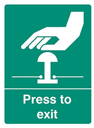 Schild, Press to EXIT, SAV, Signs Persönlicher Schutz, Standort-Sicherheit, 1 Stück Packung - 22067A
