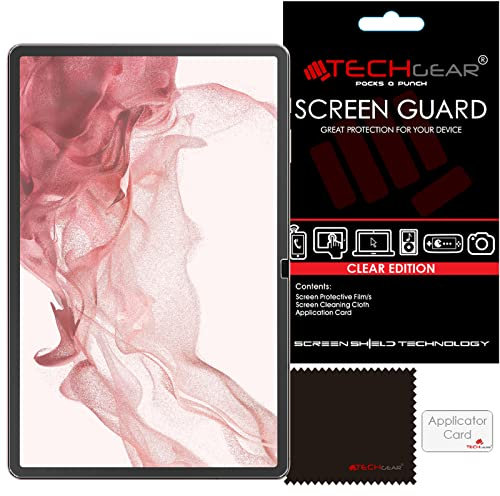 TECHGEAR 2 Pack Galaxy Tab S8 Plus 12.4 Screen Protectors (SM-X800 / SM-X806), Ultra CLEAR Screen Protector Guard Cover Designed for Samsung Galaxy Tab S8+ 2022