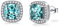SNORSO Clous D'oreilles Argent Pour Femme Fille, Boucles d'oreilles Zircon Cubique Carré, Boucles d'oreilles Tansanite Pierre de Naissance Decembre, Cadeau Anniversaire Mariage pour Femme Fille