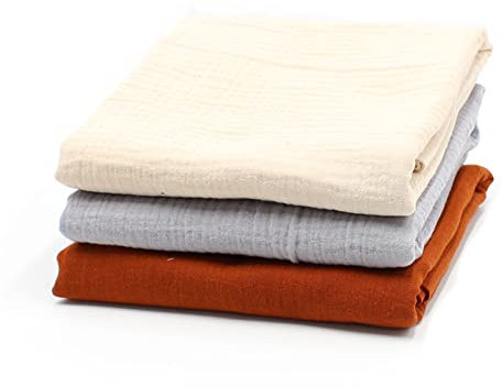 VmG-Store 3X Musselin Set je 0,5m x 1,35m Double Gauze Stoff 100% Baumwollstoff Tex Standard 100 (Set04, 3er Set je 0,5m)
