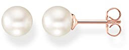 Thomas Sabo Damen Ohrstecker in der Farbe Roségold aus 925 Sterlingsilber mit 750 Roségold Veredelung mit Süßwasserperle und Zirkonia, Größe: 7x7mm, H1430-428-14