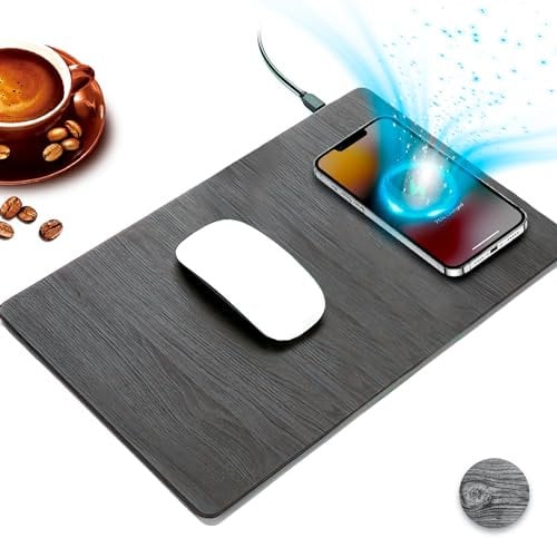 SVP Mouse Pad - 15W - Wireless Fast Charging for Home - 30 x 22cm - Type-C Charger Included - for Home, Study, Work and Gaming (Ash Grey)