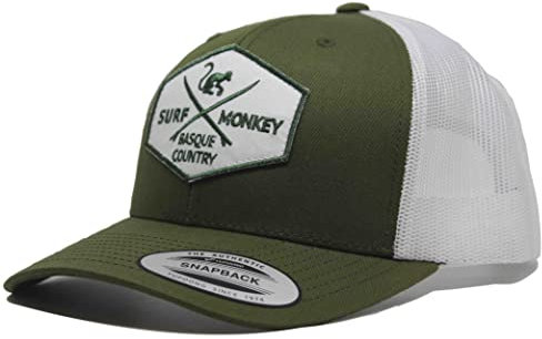SURF MONKEY Trucker-Kappe 6P, gebogenes Visier, verstellbare Snapback-Kappe, niedriges Profil, grün, One size