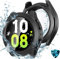 Kamita Waterproof Case for Samsung Galaxy Watch FE(2024)/4/5 40mm with 9H Tempered Glass Screen Protector,2 in 1 Hard PC Bumper Cases 360° Full Coverage Protective Cover for Galaxy Watch5 4(Black)
