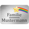INDIGOS UG - Namensschild - Regenbogen - 150x100 mm Aluverbundplatte Edelstahllook 3 mm - individuell personalisiert mit Wunschtext, Namen, Familienname, Firma - Briefkasten - Haustür