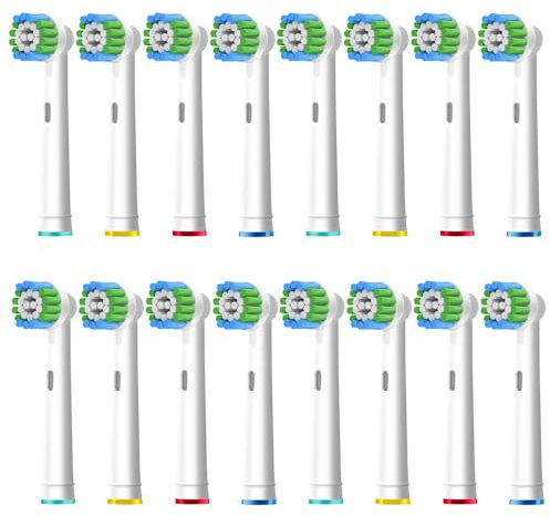 16 Stück Precision Aufsteckbürsten Kompatibel mit Oral B Elektrische Zahnbürsten, Weiß.