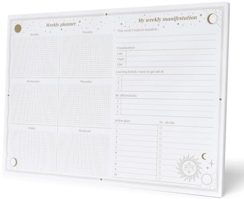 Grupo Erik: Manifestation Planner Astrale - Manifesting Journal, Planning da Tavolo A4 con 54 fogli a strappo, 21 x 29,7 cm, Agenda Organizer, Manifestation Journal, Diario Manifestazione