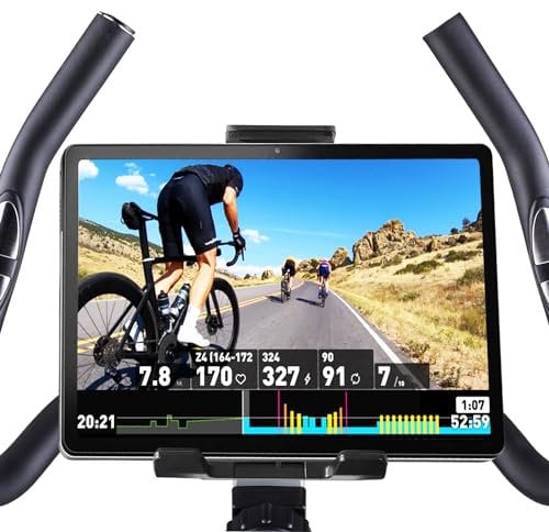 JP Sales Soporte Tablet Bicicleta estática Adaptabilidad Universal a Todos los Modelos de Tablet y Manillares Fácil Instalación Estabilidad Mejorada Ideal para Rutinas de Ejercicio y Entretenimiento