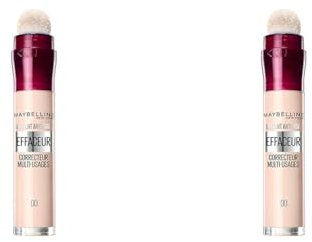 Maybelline New York - Anti-cernes/Correcteur Fluide - Instant Anti-Age L’Effaceur - Teinte : Ivoire (00) - 6,8 ml (Lot de 2)