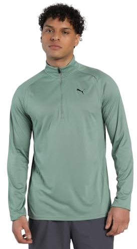 Puma Herren M TAD TECH Fabric Mix 1/4 Zip Hemden, Green Moon,