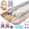 Draupnir 37 Stück Pfeifenputzer zum Basteln Set, 100cm x 3cm Pfeifenputzer Riesen, Chenilledraht Plüsch mit Nase, Augen, Plissiertes Band, Schleife für Kreative DIY Basteln Decoration