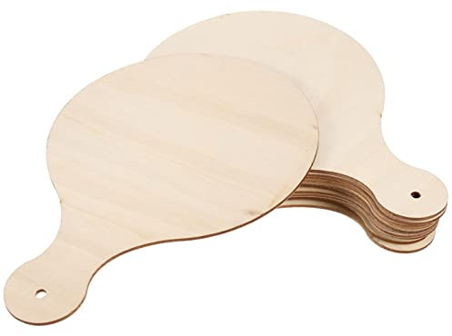 LABRIMP 10pezzi Taglieri Rotondi Legno Grezzo Con Manico Perfetti Per Servire e Decorare Per Cucina e Feste