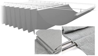 Copertura Ombreggiante Pergolato Vele Ombreggianti Ondulate Retrattili Impermeabili Capottina Parasole Regolabile E Rimovibile For Gazebo Da Giardino, Patio(0.95X5MM)