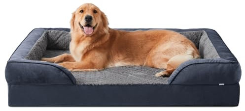 JOEJOY Extra Large Dog Bed, Orthopedic Memory Foam Dog Beds, Washable Dog Bed, Grey, Fits up to 90lbs, Good for Golden Retriever, Labrador，German Shepherd，Samoye，Rottweiler