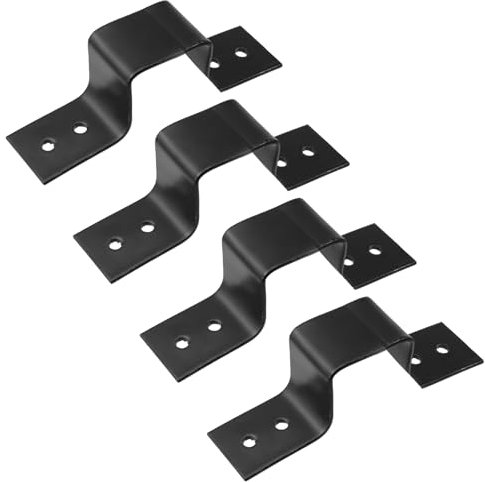 Antrader Vierkantrohr-Gurtklemme, 4 Stück, quadratische Rohrschellen, U-förmige Klemmen, robuster Rohrbefestigungshalter für Rohr-Installation, schwarz (30 mm)