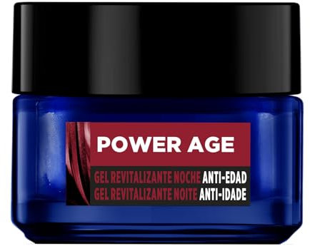 L'Oréal Men Expert Power Age Revitalisierendes Nachtgel für Männer, Anti-Aging und Anti-Falten, verstärkt mit Hyaluronsäure