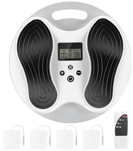 Durchblutungs-stimulator Beine und Füße, Verbessert die Fußdurchblutung und Neuropathie, Bekämpft Knie- und Beinschmerzen, EMS Fussmassagegerät Elektrisch Durchblutungsstimulator mit 4 TENS Pads