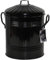 Unibos | Small 13 Litre 13L Round Shape Black Colour Galvanised Steel Metal Bin Recycle Rubbish Waste Dustbin Bin With Lid (Black)